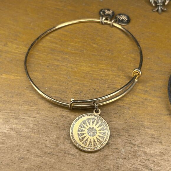 Alex and Ani Cosmic Balance Color Infusion Charm Bangle - Shiny Gold Finish - Picture 1 of 4